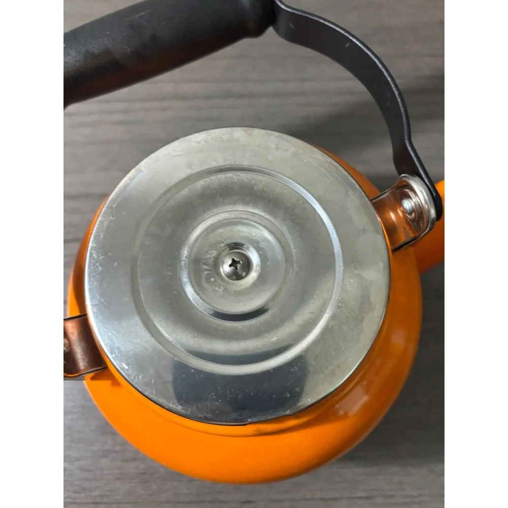 Le Creuset Enamel on Steel Whistling Tea Kettle 1.25 Quarts In Color Flame